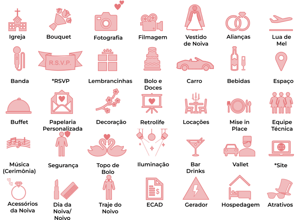 Serviços para Casamentos - Railda Guimarães Assessoria aos Noivos e Debutantes